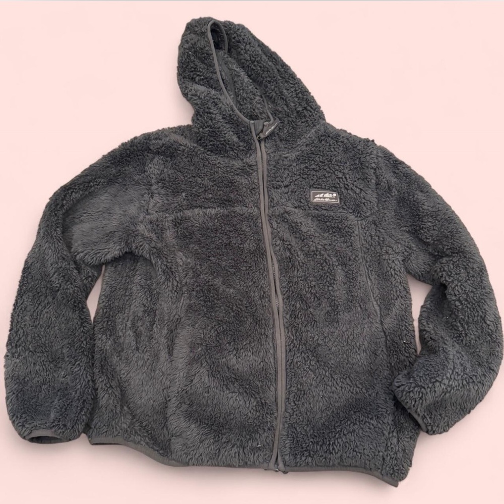 Eddie Bauer Cozy Gray Unisex Kids Sherpa Jacket